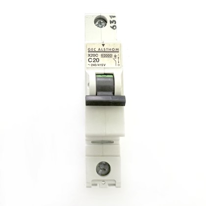 GEC Alsthom X20C C20 20A 20 Amp MCB Circuit Breaker Type C